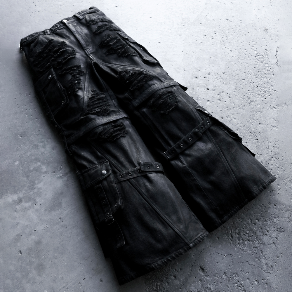 MUMMY WAXED RAVER JEANS BLACK