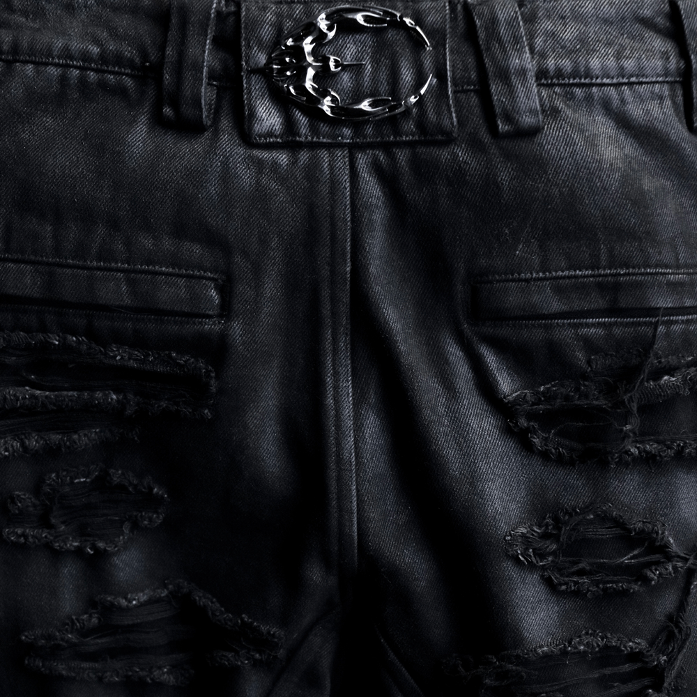 MUMMY WAXED RAVER JEANS BLACK