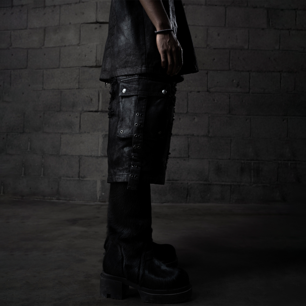 MUMMY WAXED RAVER JEANS BLACK