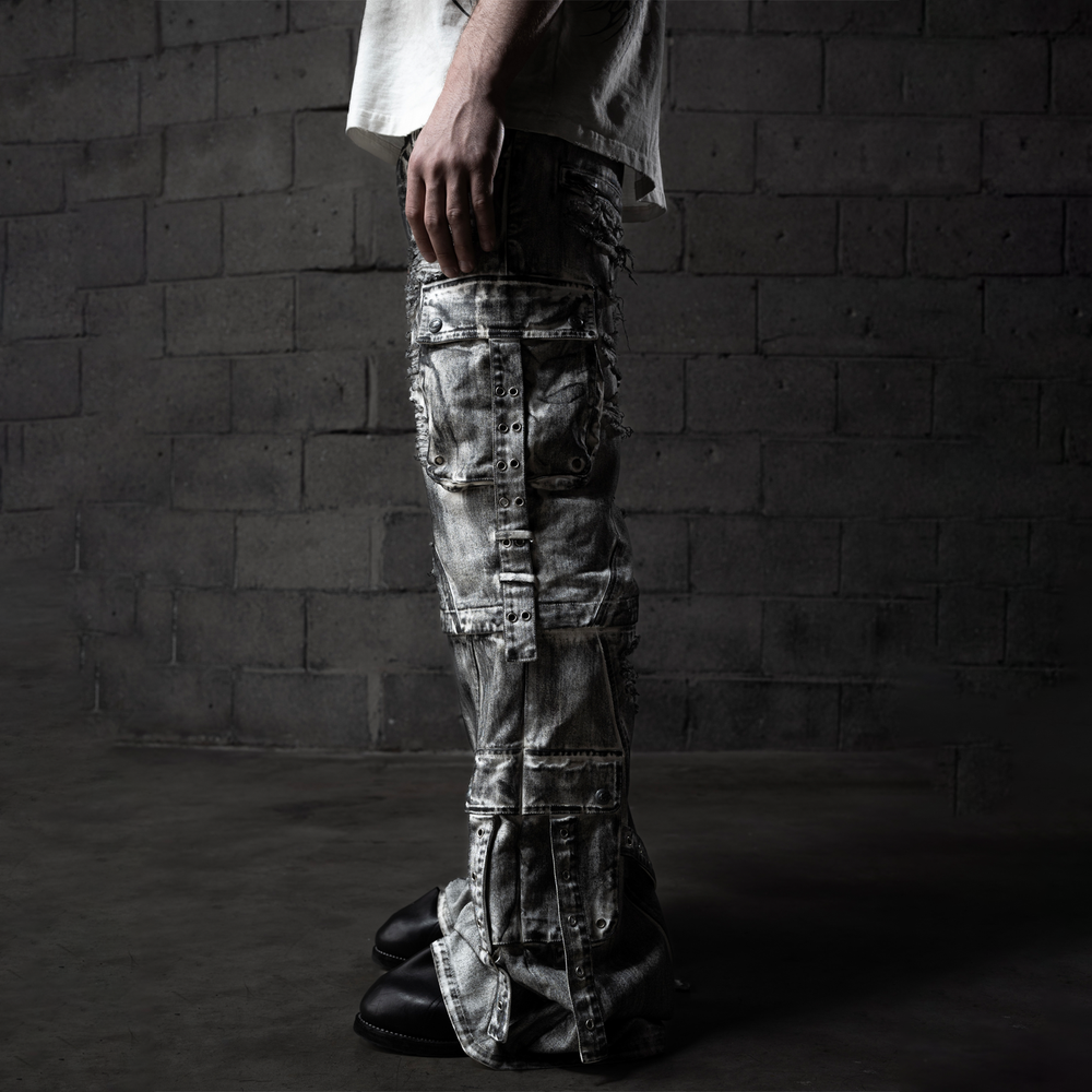 MUMMY WAXED RAVER JEANS WHITE