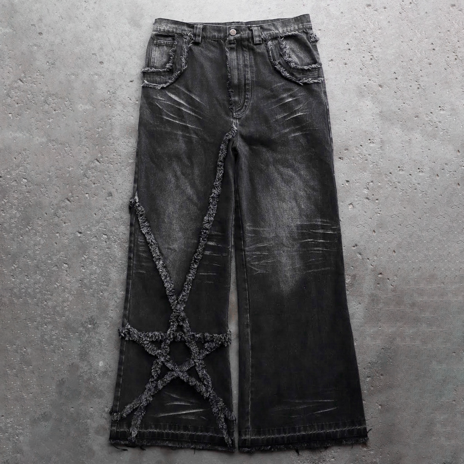 公式直営通販サイト [cyvist] FLARE WEBBED DENIM BLACK 【公式通販】