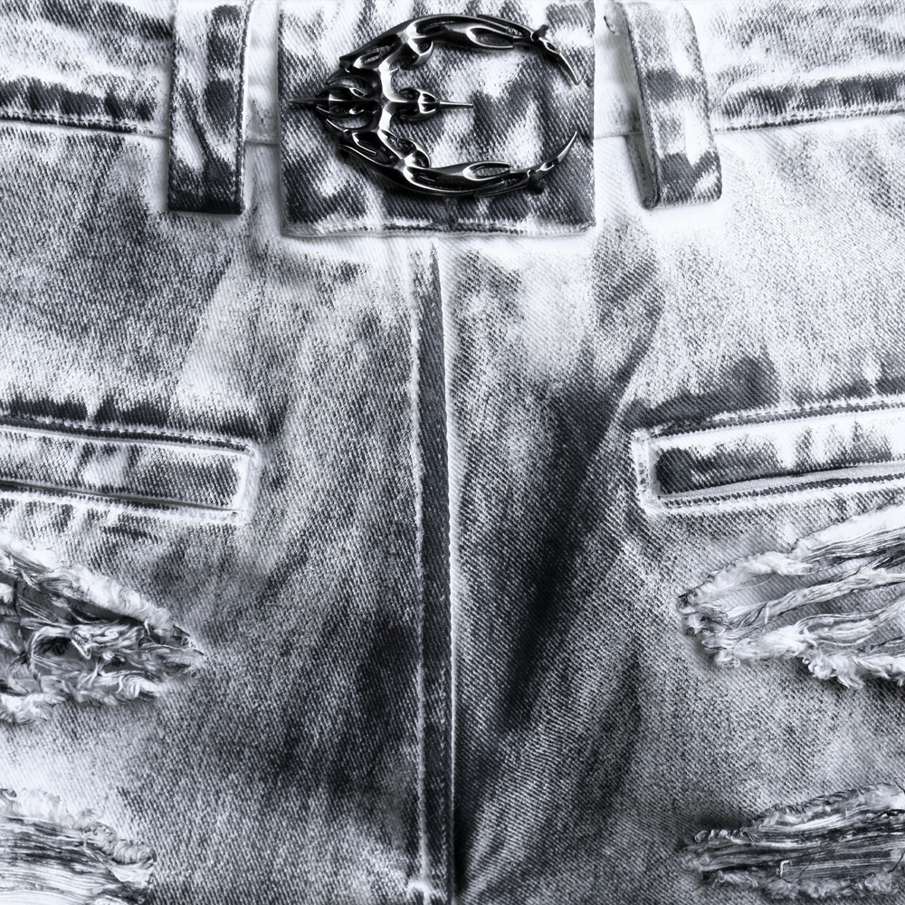 MUMMY WAXED RAVER JEANS WHITE