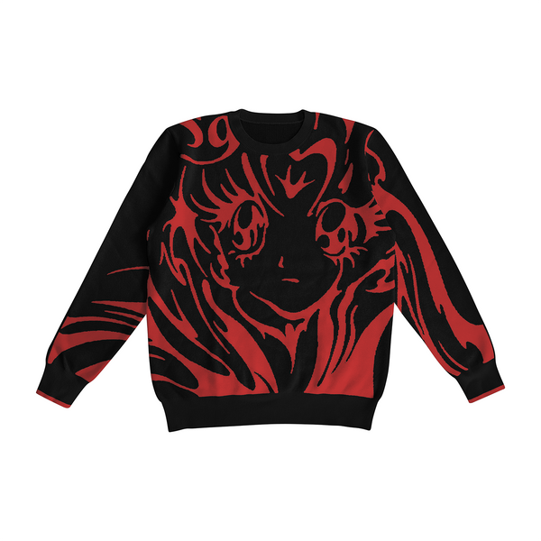 SAILOR KNIT SWEATER BLACK & RED